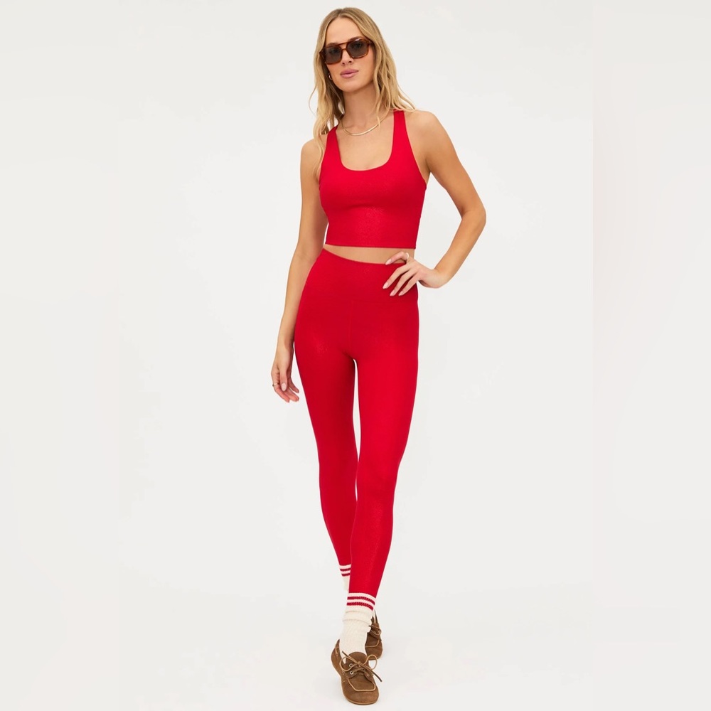 NEW BEACH RIOT PIPER RED SHINE WAFFLE LEGGINGS! SIZE XS, NEW WITH TAGS!